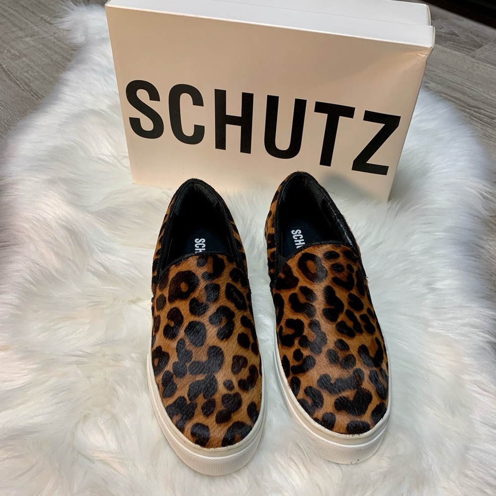 Schutz Amisha Leopard Pony Hair Slip On - Picture 4 of 6